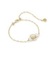 Abbie Medallion Delicate Chain Bracelet In Gold Neutral Mix