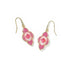 Abbie Medallion Small Drop Earrings In Gold Hot Pink Mix