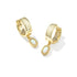 Mini Ellie Wide Huggie Earrings In Bright White Lab Grown Opal