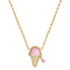 Ice Cream Short Pendant Necklace In Gold Pastel Pink Mother Of Pearl