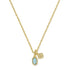 Mini Elisa Dira Necklace In Gold Blue Lab Grown Opal