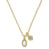 Mini Elisa Dira Necklace In Gold Bright White Lab Grown Opal