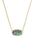 Elisa Pendant Necklace In Gold Abalone Shell