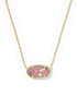 Elisa Pendant Necklace In Gold Light Mauve Illusion