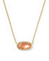 Elisa Pendant Necklace In Gold Burnt Orange