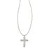 Kendra Scott Cross Crystal Pendant Necklace In Silver White Crystal