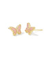 Kendra Scott Dolly Parton Butterfly Small Stud Earrings In Light Gold Pink Drusy