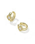 Mallory Crystal Huggie Earrings Gold White CZ