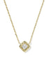 Mallory Crystal Pendent Necklace Gold White CZ