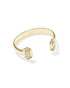 Elton Stepped Frame Cuff Bracelet Gold Ivory Mother of Pearl S/M