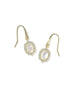 Daphne Crystal Frame Drop Earrings Gold Ivory Mother of Pearl
