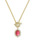 Daphne Crystal Frame Toggle Necklace Gold Dark Pink Illusion