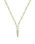 Fate Short Pendant Necklace Gold White CZ