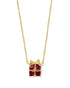 Present Short Pendent Necklace in Gold Red Crystal