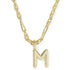 Bubble Letter M Pendant Necklace Gold Metal