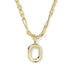 Bubble Letter O Pendant Necklace Gold Metal