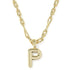 Bubble Letter P Pendant Necklace Gold Metal
