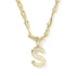 Bubble Letter S Pendant Necklace Gold Metal