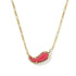 Chili Pepper Pendant Necklace Gold Red Vermillion Magnesite