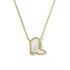 Drill Team Boot Pendant Necklace GoldIvory Mother Of Pearl