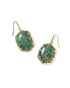 Daphne Drop Earrings in Bronze Veined Green Malachite