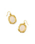 Tiger Striped Daphne Drop Earring Gold Natural Mother of Pearl