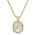 Tiger Striped Daphne Small Long Pendant Necklace Gold Natural Mother Of Pearl