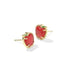 Apple Stud Earring Gold Red Illusion