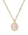 Daphne Pave Frame Pendant Necklace Gold Rose Quartz