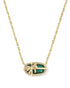 Elisa Bow Short Pendent Necklace in Gold Pine Illusion