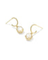 Tomon Huggie Earrings in Gold Ivory Mother of Pearl