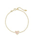 ARI HEART DELICATE CHAIN BRACELET GOLD ROSE QUARTZ