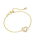 ARI HEART DELICATE CHAIN BRACELET GOLD IVORY MOTHER OF PEARL