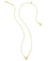 Kendra Scott Framed Gold Ari Heart Short Pendant Necklace In White Opalescent Resin