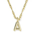 Bubble Letter A Pendant Necklace Gold Metal