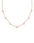 Lillia Butterfly Enamel Delicate Strand Necklace Gold Pink