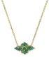 Abbie Crystal Pendent Necklace in Gold Green Mix