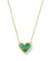 Ari Heart Short Pendant Necklace – Gold Rose Quartz