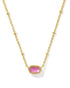 Kendra Scott Mini Elisa Short Gold Pendant Necklace In Azalea Illusion