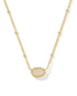 Kendra Scott Mini Elisa Short Gold Pendant Necklace In Iridescent Drusy