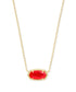 Elisa Short Pendant Necklace – Gold Red Illusion