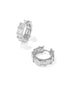 Jamie Huggie Earrings in Silver White CZ