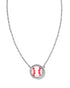 Kendra Scott Baseball Short Silver Pendant Necklace In Ivory Mother Of Pearl