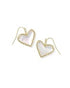 Ari Heart Statement Drop Earrings in Gold Ivory Mother Of Pearl