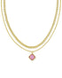 Kendra Scott Mallory Rose Multi Strand Gold Necklace In Blush Ivory Mother Of Pearl