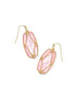 Kendra Scott Elle Lattice Frame Gold Drop Earrings In Blush Ivory Mother Of Pearl