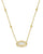 Kendra Scott Elisa Lattice Frame Gold Necklace In Ivory Mother Of Pearl