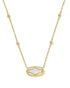 Kendra Scott Elisa Lattice Frame Gold Necklace In Ivory Mother Of Pearl