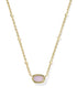 Mini Elisa Satellite Short Pendent Necklace in Gold- Purple Amethyst