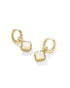 Kendra Scott Mallory Rose Gold Huggie Earring In Ivory Mother Of Pearl
